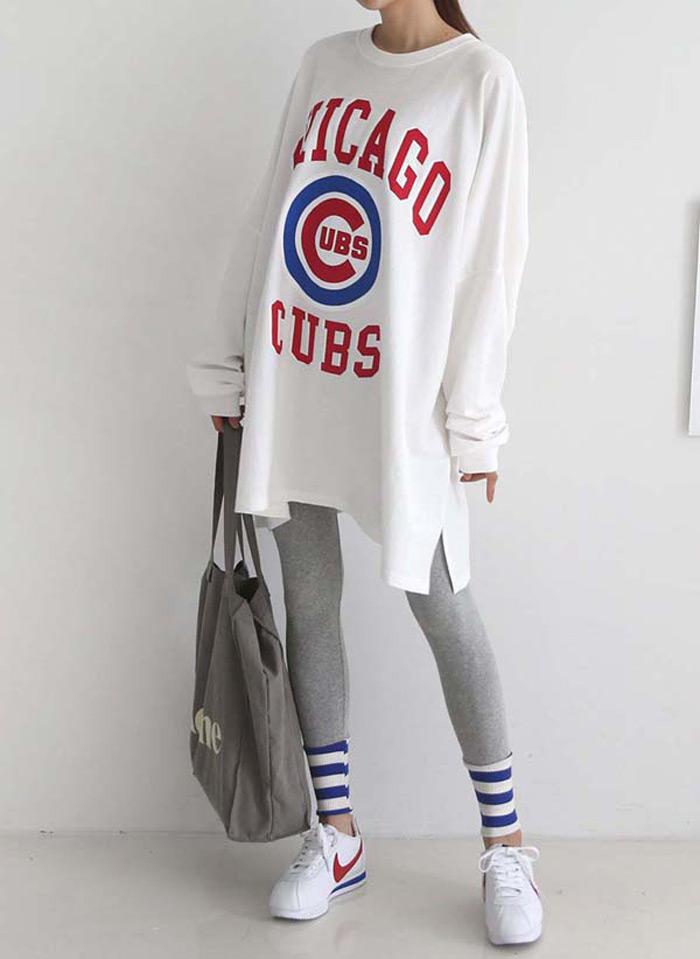 純棉簡約字母休閒套裝,春季,秋季,春天,秋天,套裝