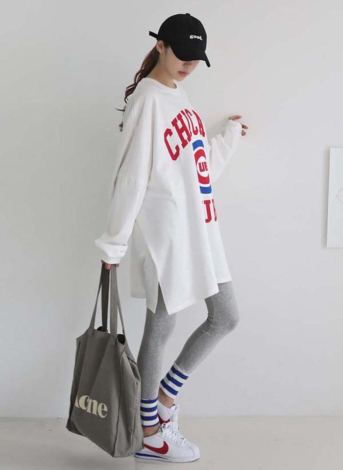 純棉簡約字母休閒套裝,春季,秋季,春天,秋天,套裝