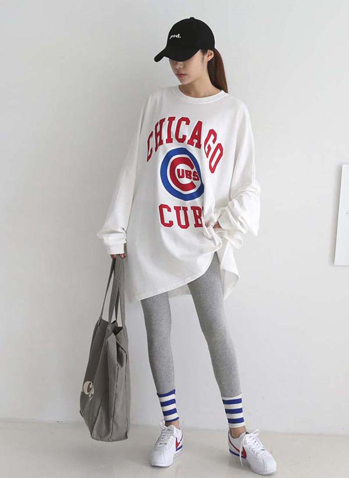 純棉簡約字母休閒套裝,春季,秋季,春天,秋天,套裝