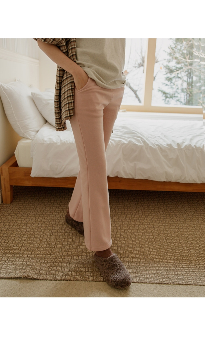 慵懶假期休閒風內刷絨長褲