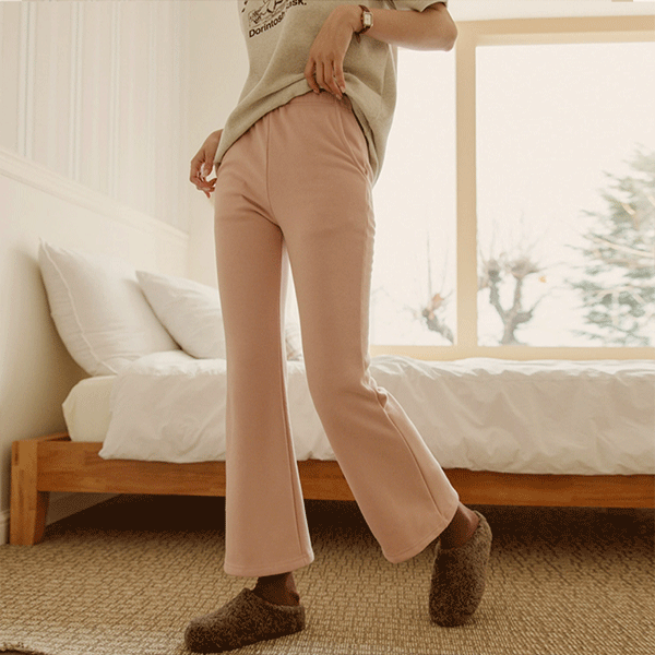 慵懶假期休閒風內刷絨長褲