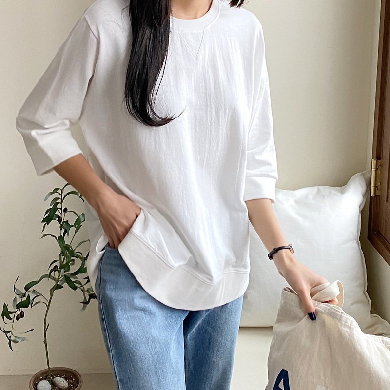 簡約慵懶時尚百搭修身上衣