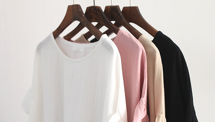 甜美荷葉袖圓領舒適上衣