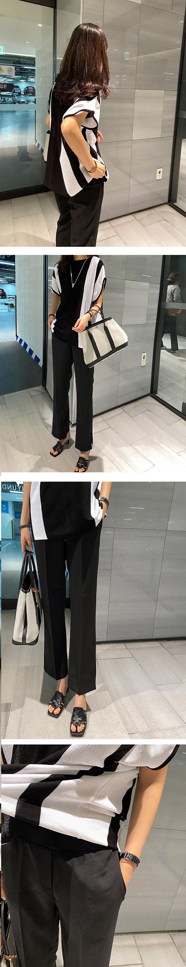 超遮肉寬鬆撞色蓋袖長上衣