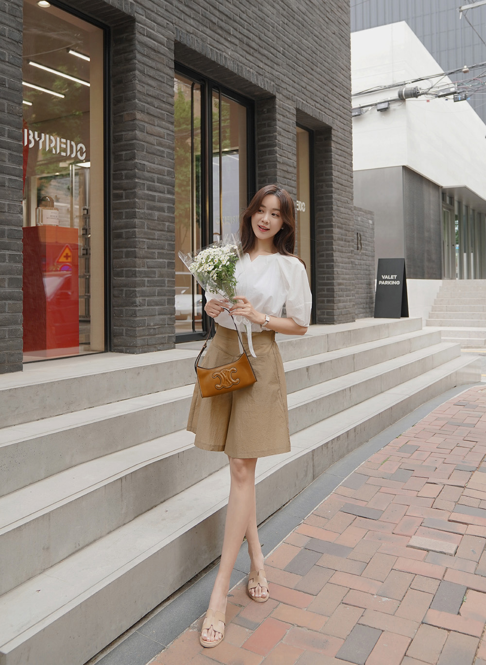 素色清透棉質設計短袖上衣