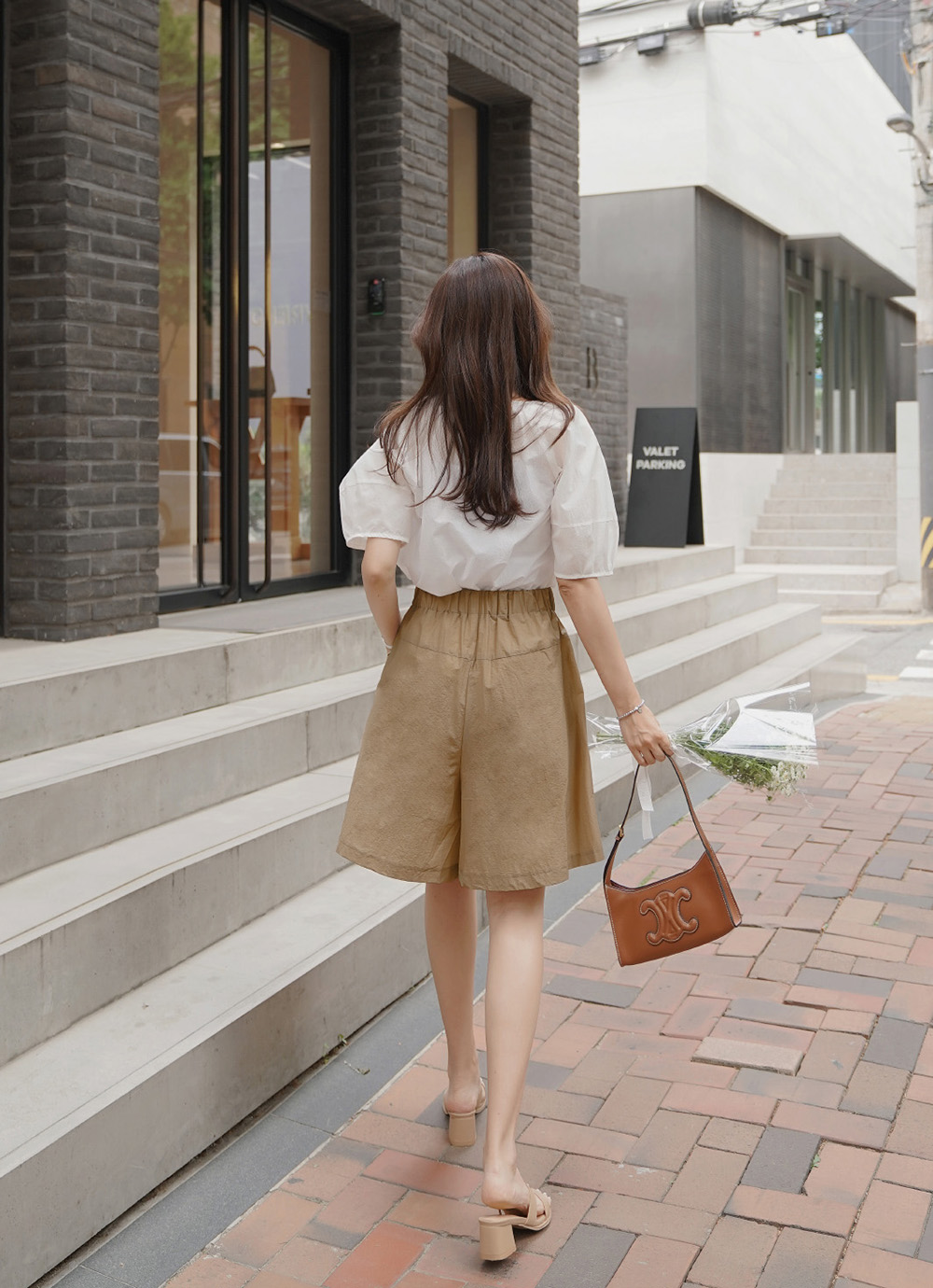 素色清透棉質設計短袖上衣