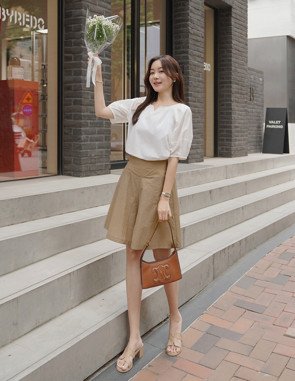 素色清透棉質設計短袖上衣