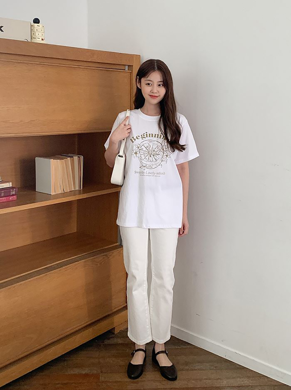 字母印花棉TEE