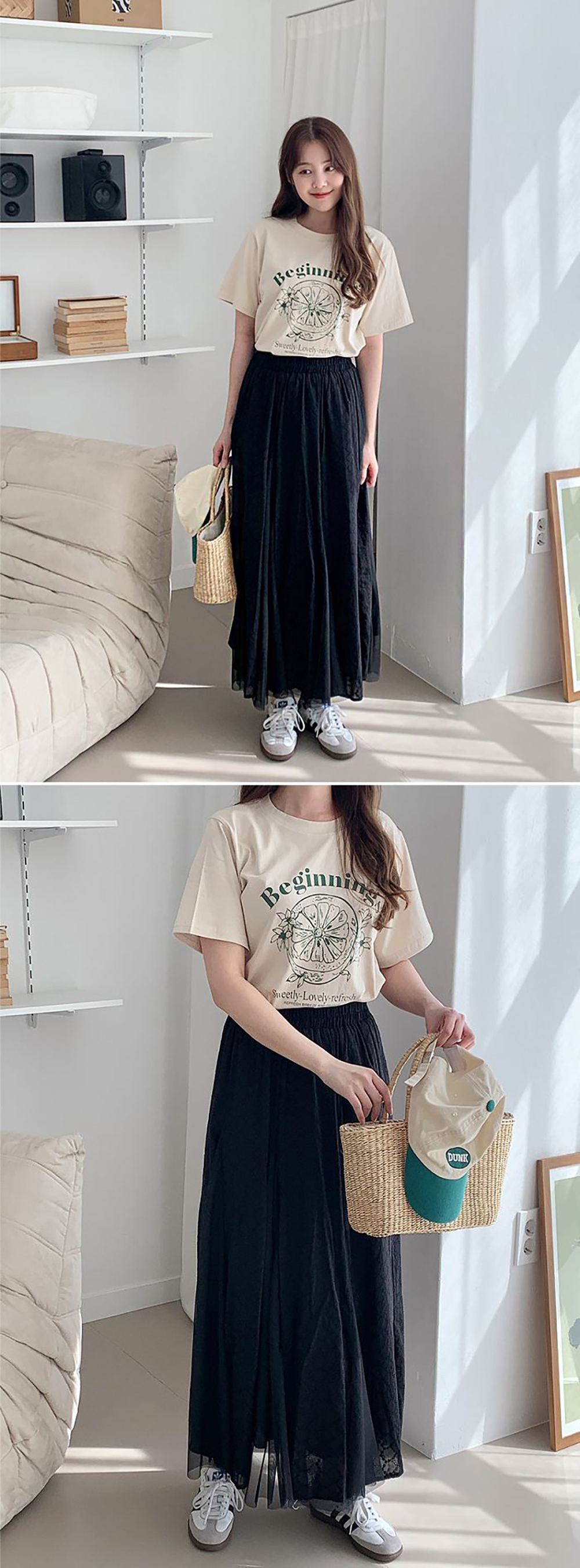 字母印花棉TEE