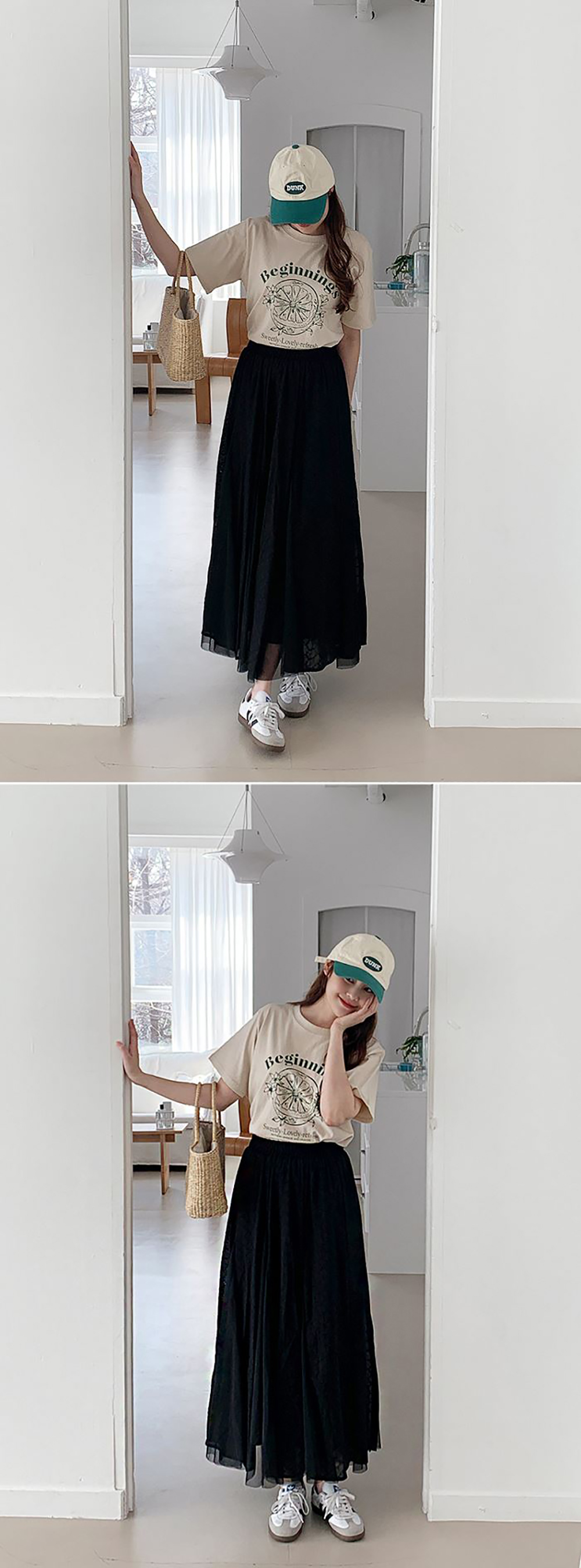 字母印花棉TEE
