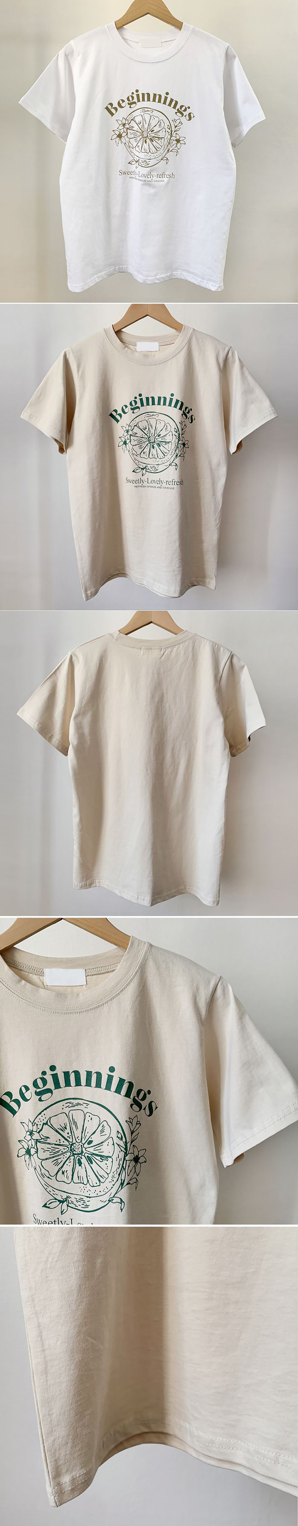 字母印花棉TEE