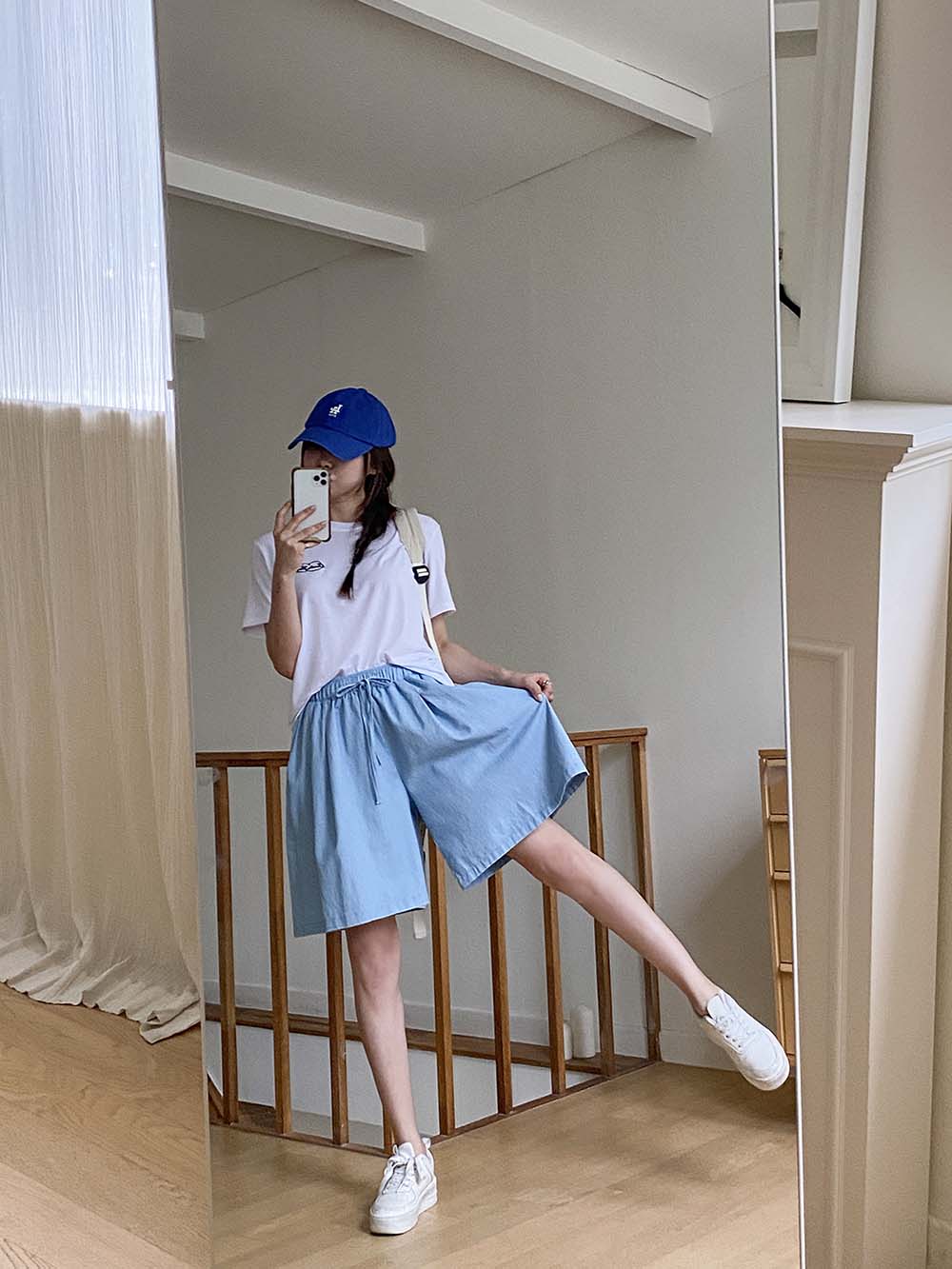 仿牛仔舒適短褲裙