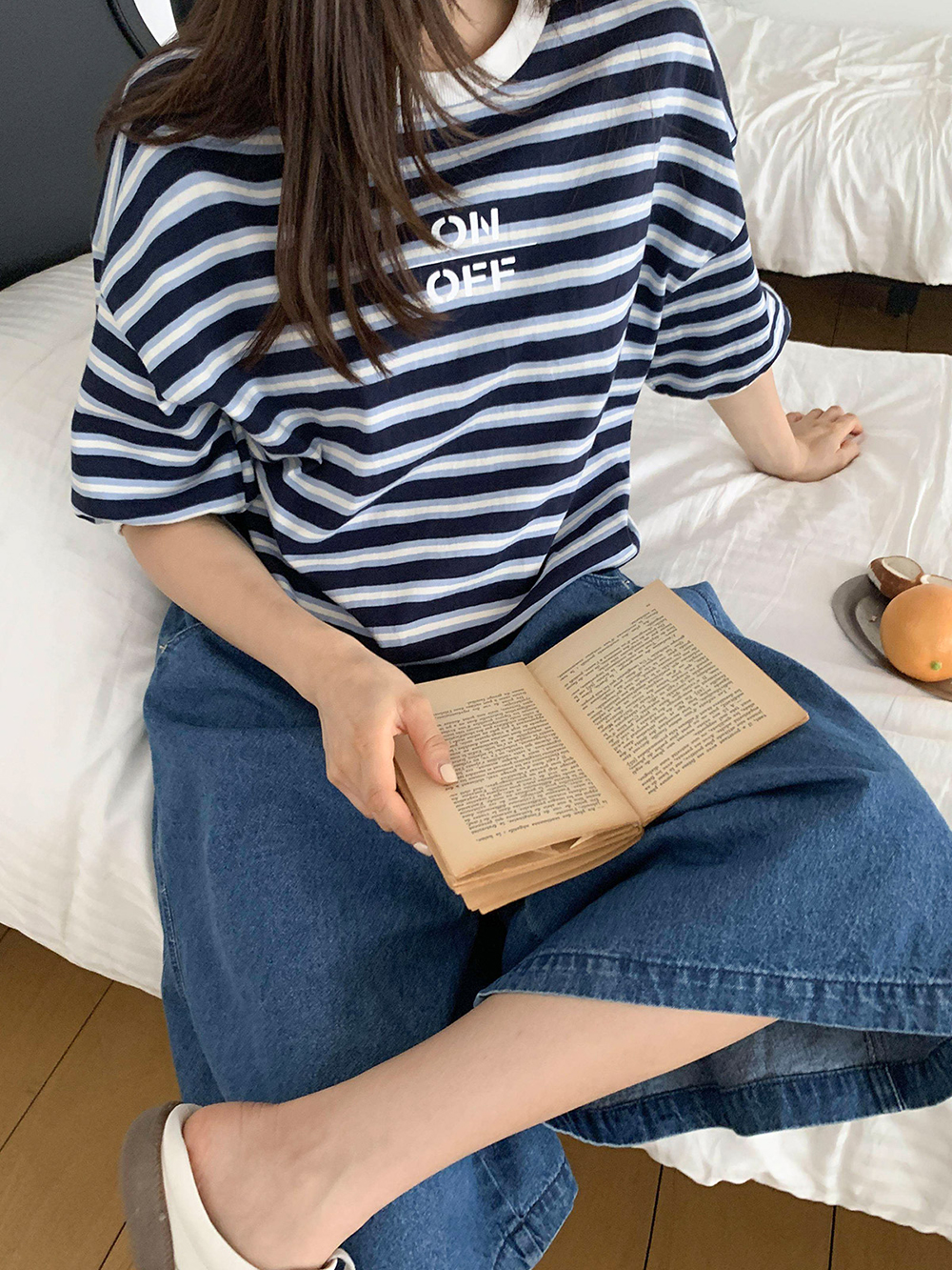 日常條紋圓領上衣