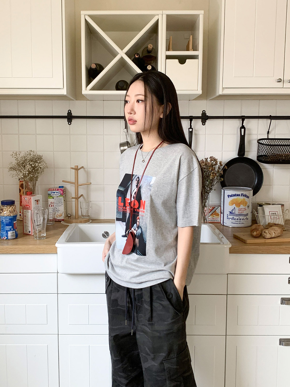 個性字母印花上衣