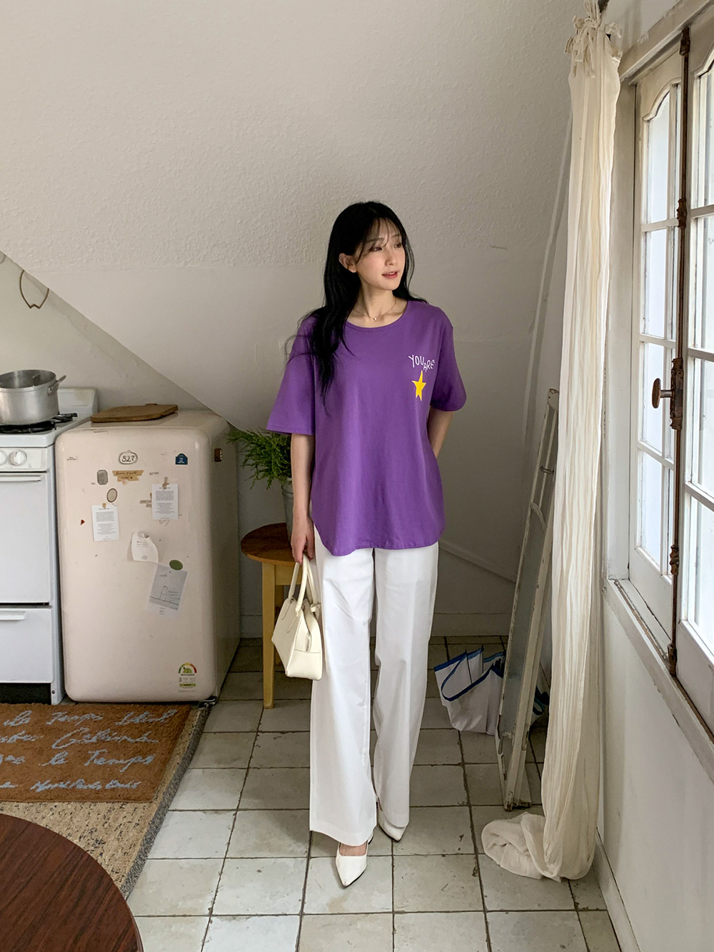 休閒印花側開岔上衣
