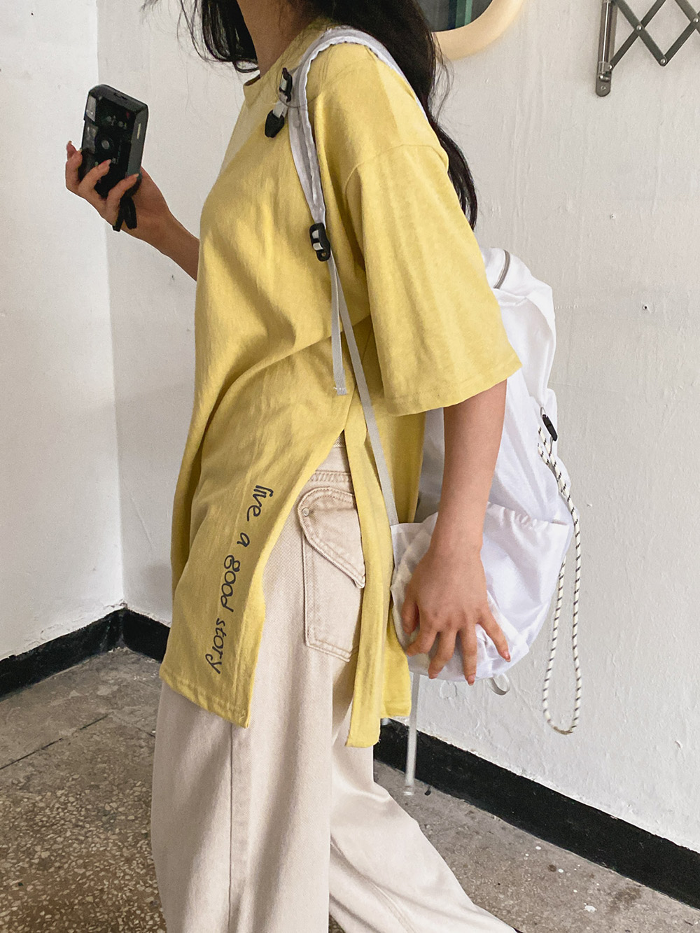 側開岔可愛字母上衣