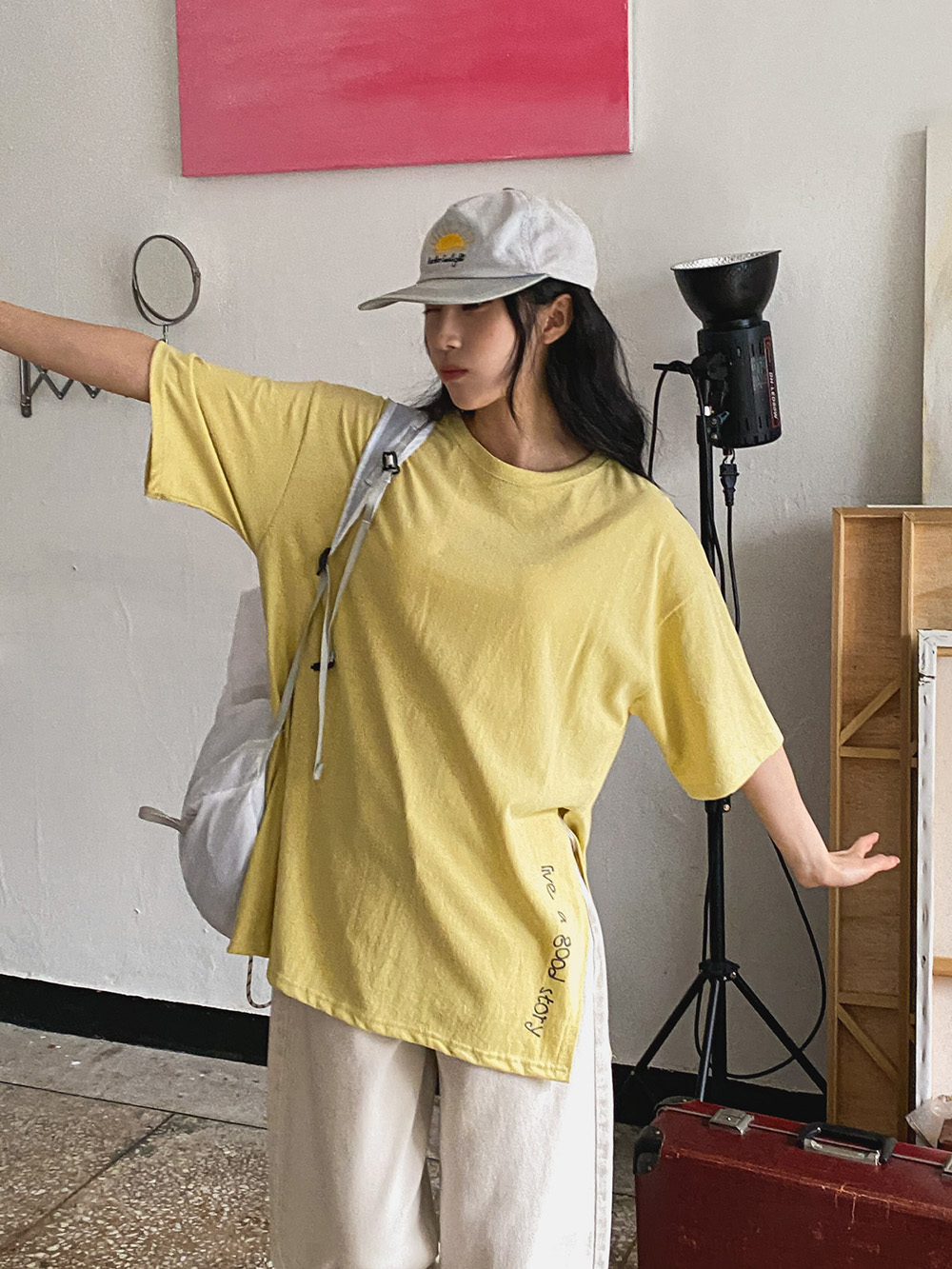 側開岔可愛字母上衣