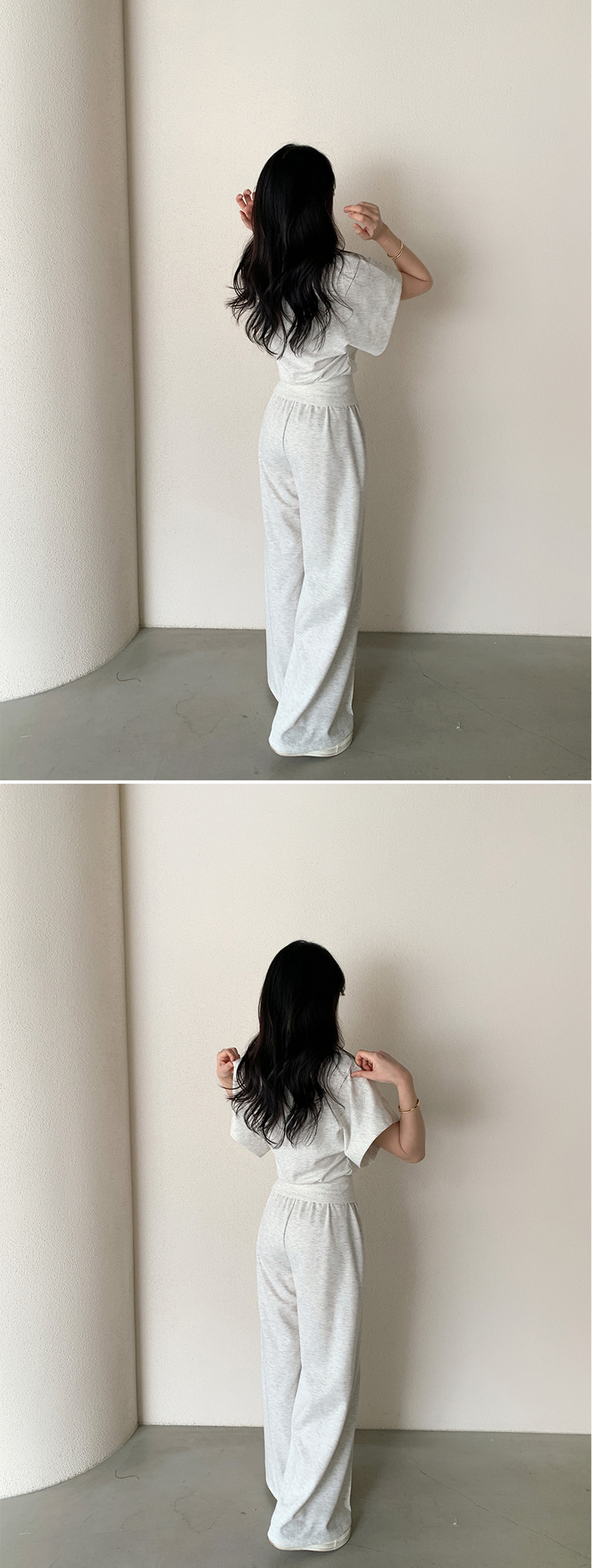 質感刺繡字母長褲套裝