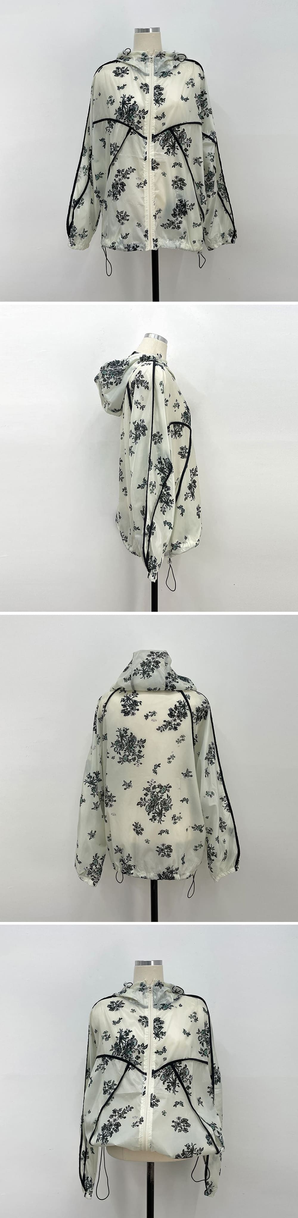 花朵印花風衣外套