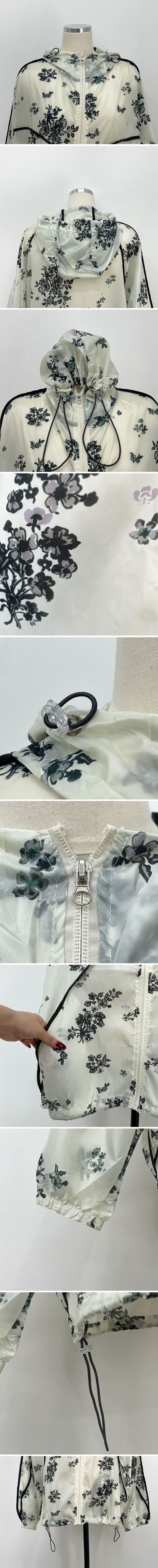 花朵印花風衣外套