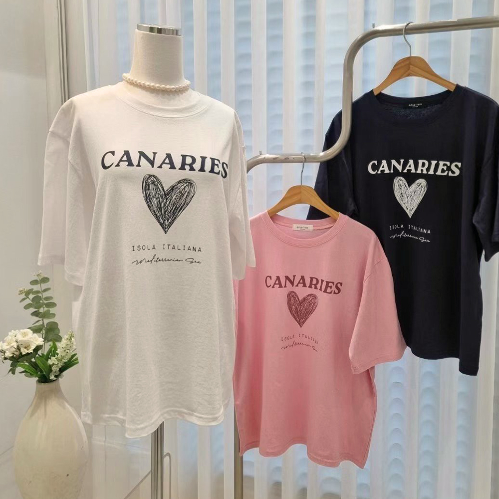 簡約字母愛心印花上衣