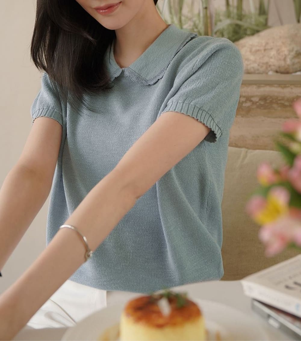 氣質甜美翻領針織上衣