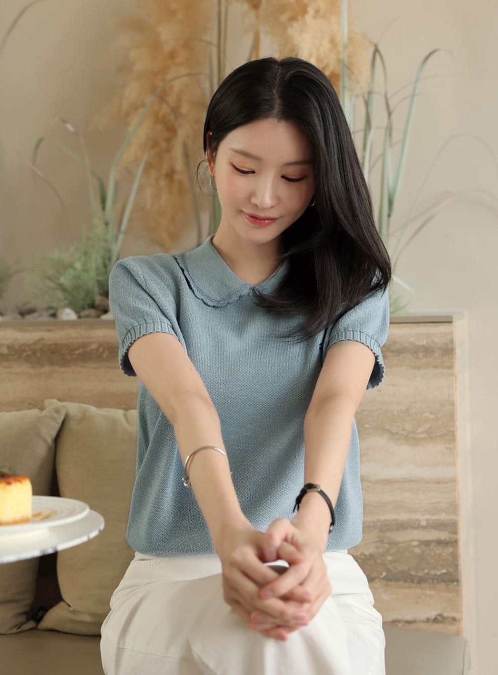 氣質甜美翻領針織上衣