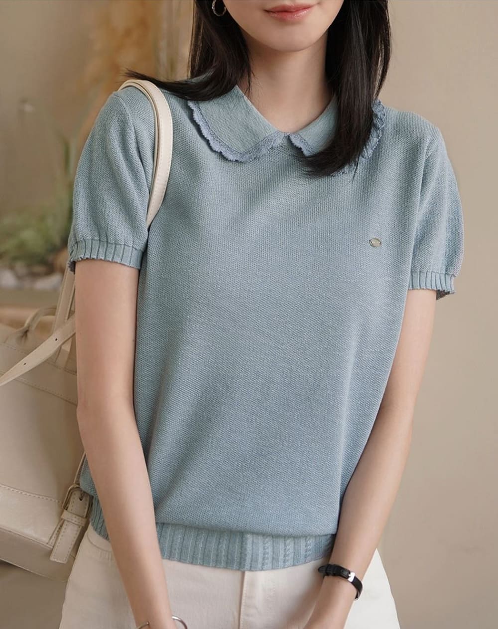氣質甜美翻領針織上衣