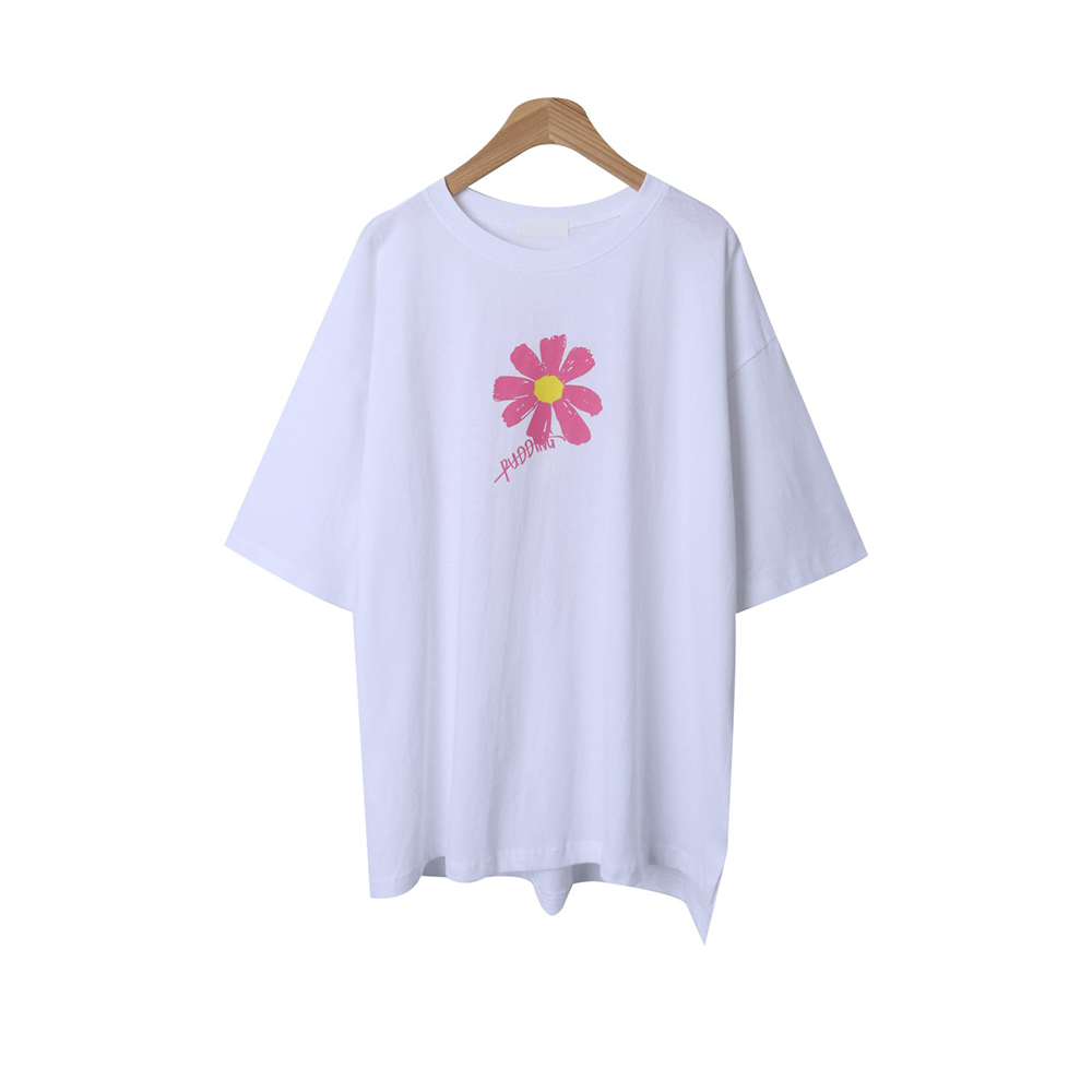 花朵印花純棉寬版上衣