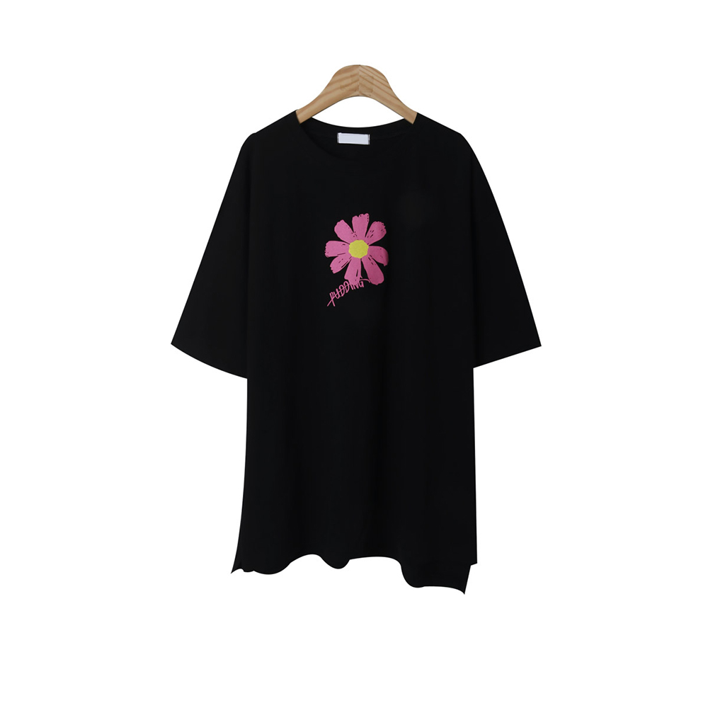 花朵印花純棉寬版上衣