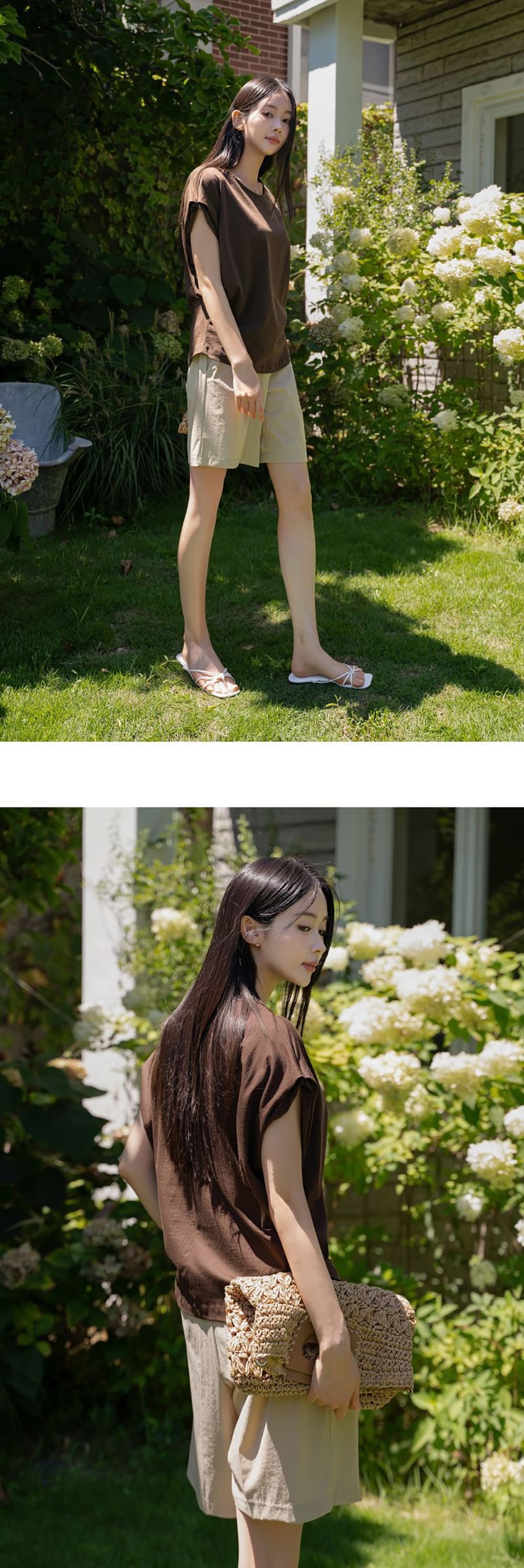 慵懶休閒寬鬆圓領上衣