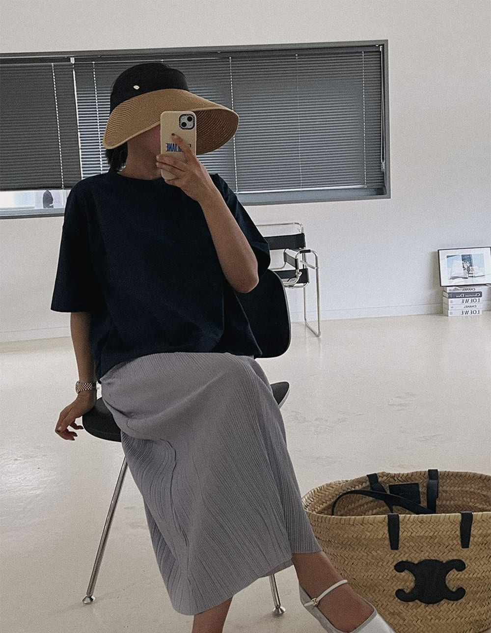 拼接假兩件寬版洋裝