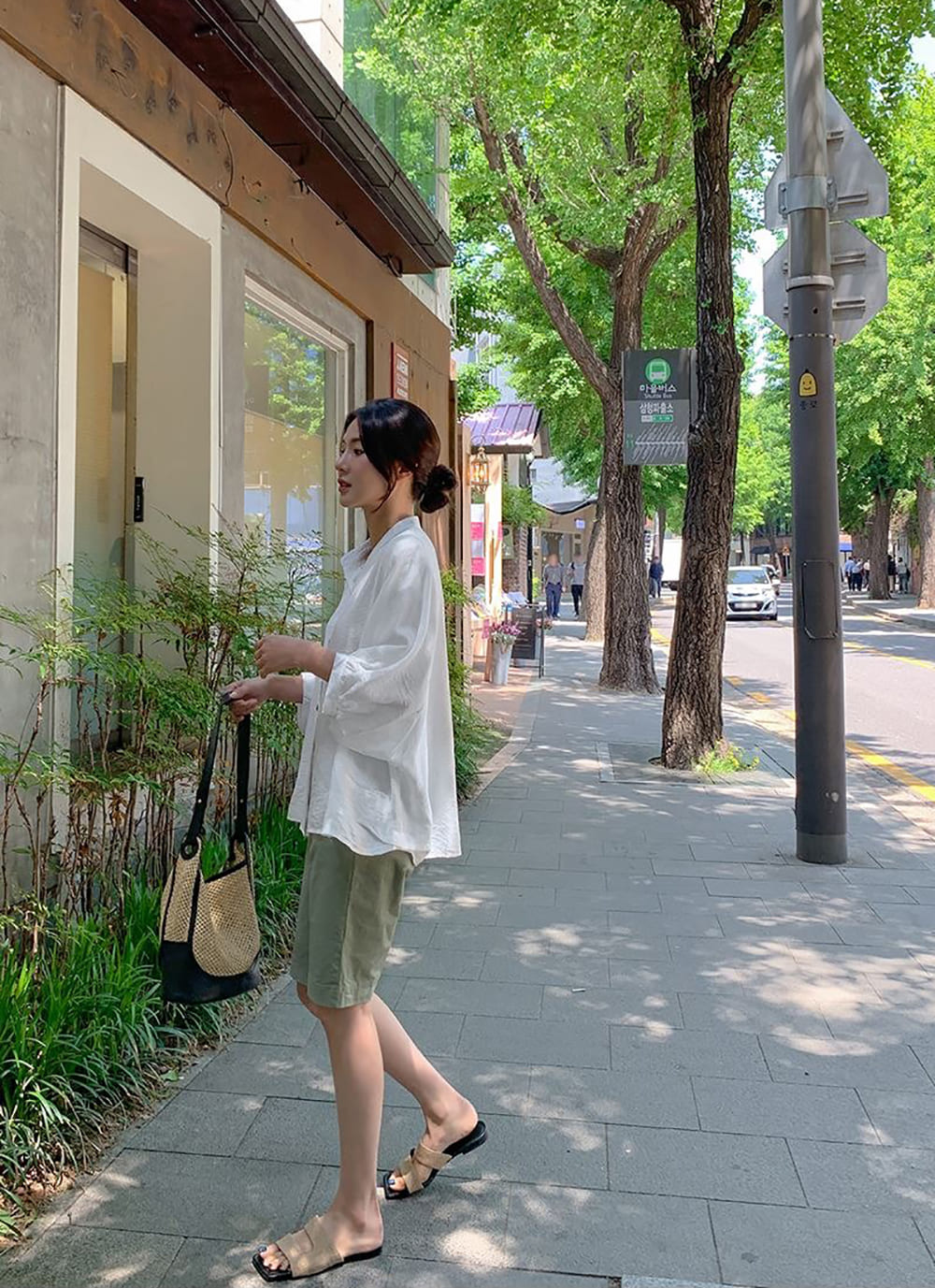 日常簡約七分袖襯衫