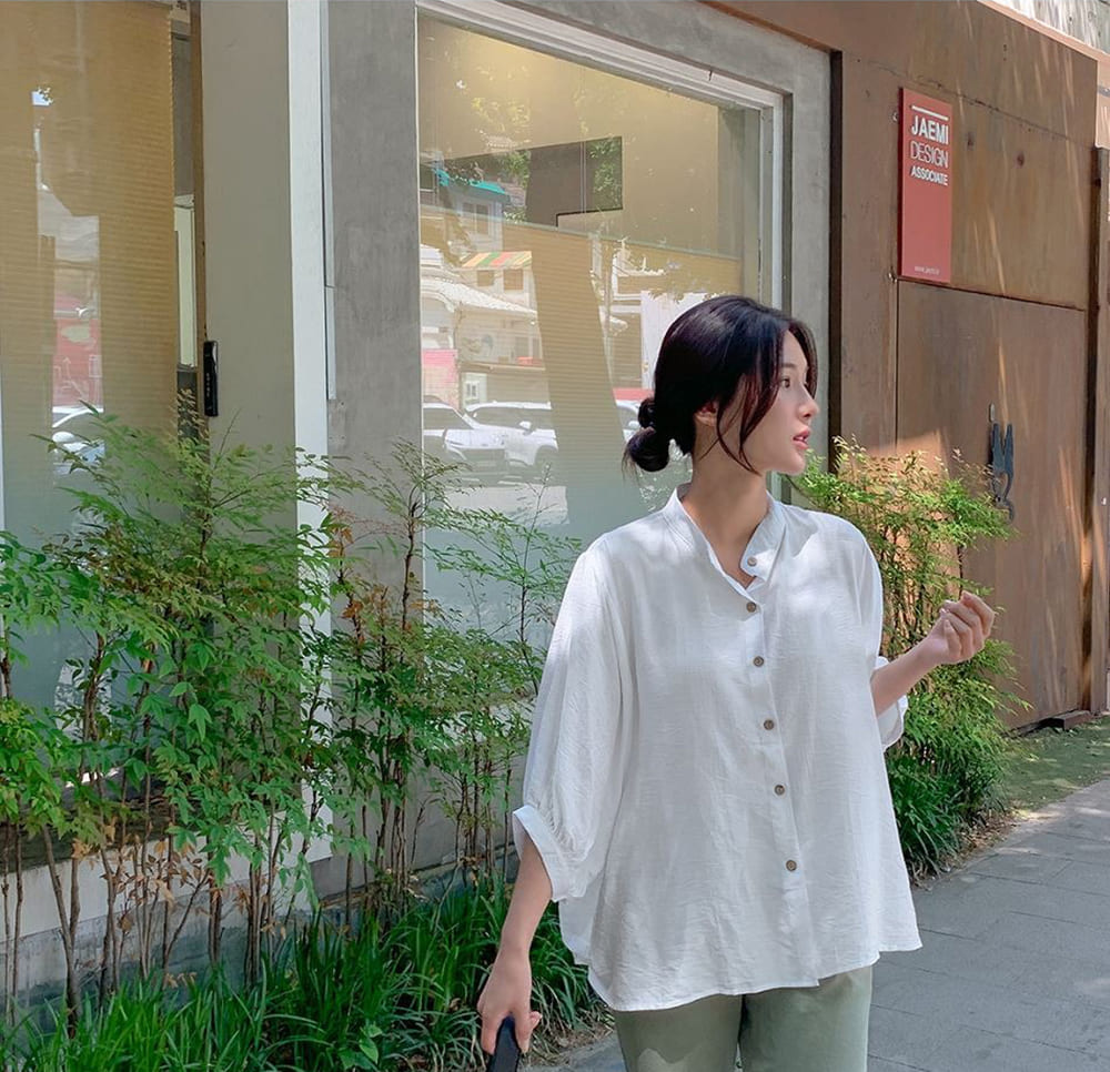 日常簡約七分袖襯衫