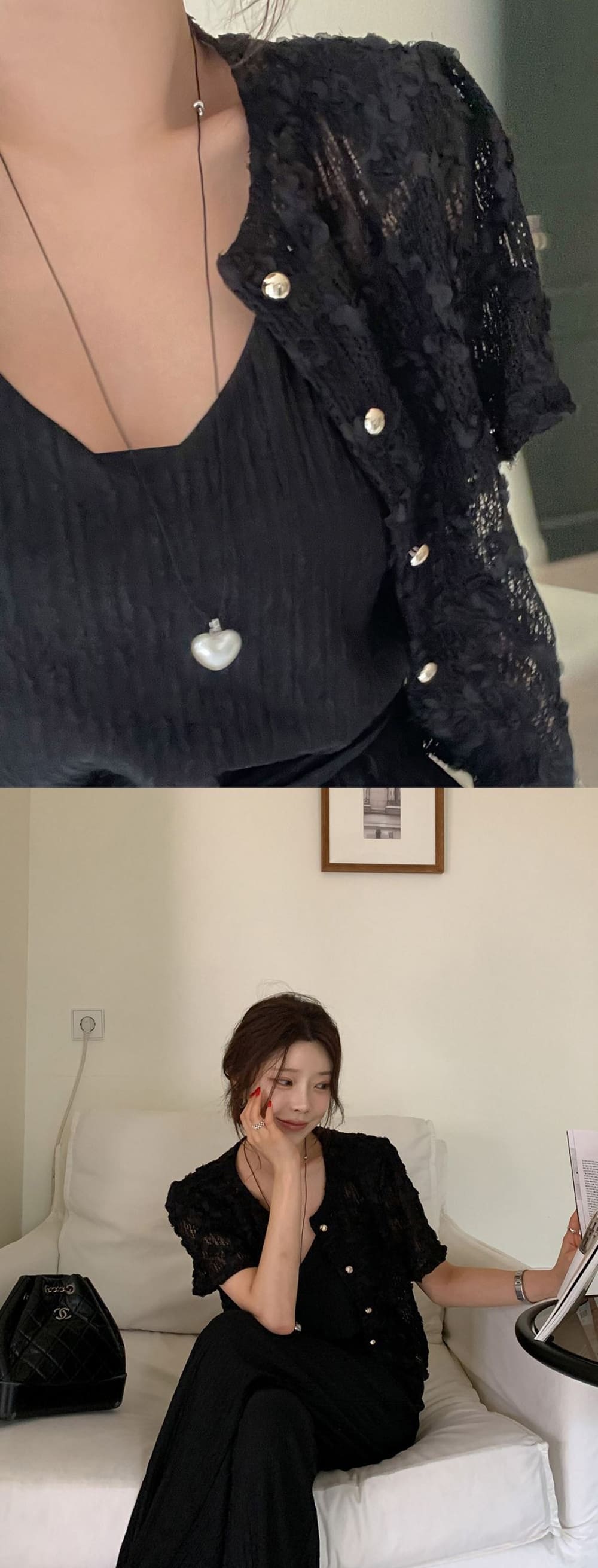 V領細肩綁帶連身長褲
