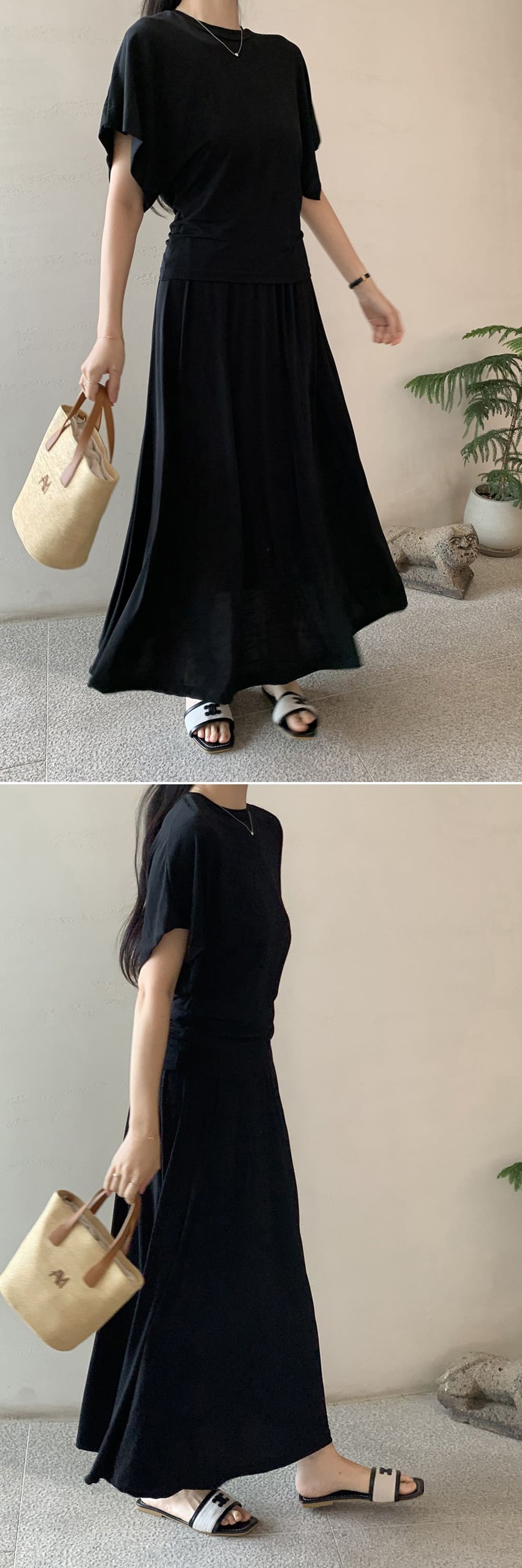 休閒簡約感長裙套裝