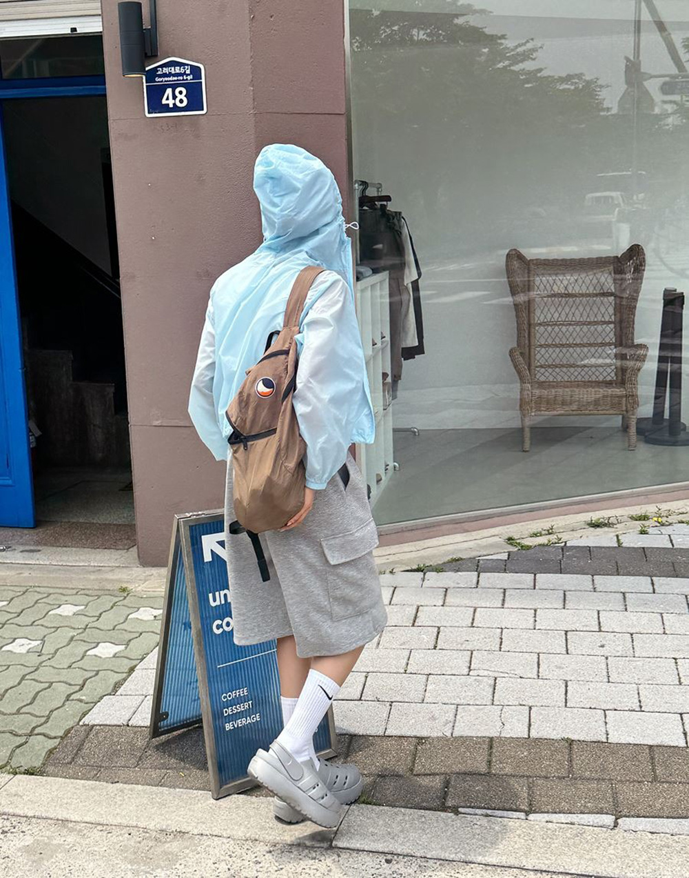 多色防水連帽風衣外套