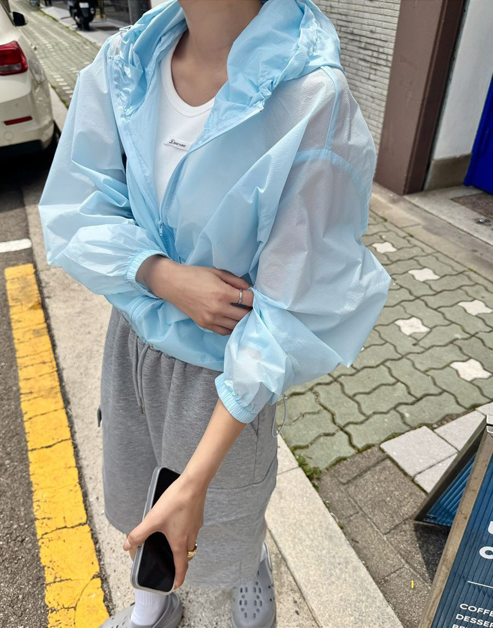 多色防水連帽風衣外套