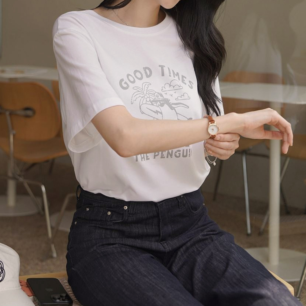 日常可愛企鵝印花上衣