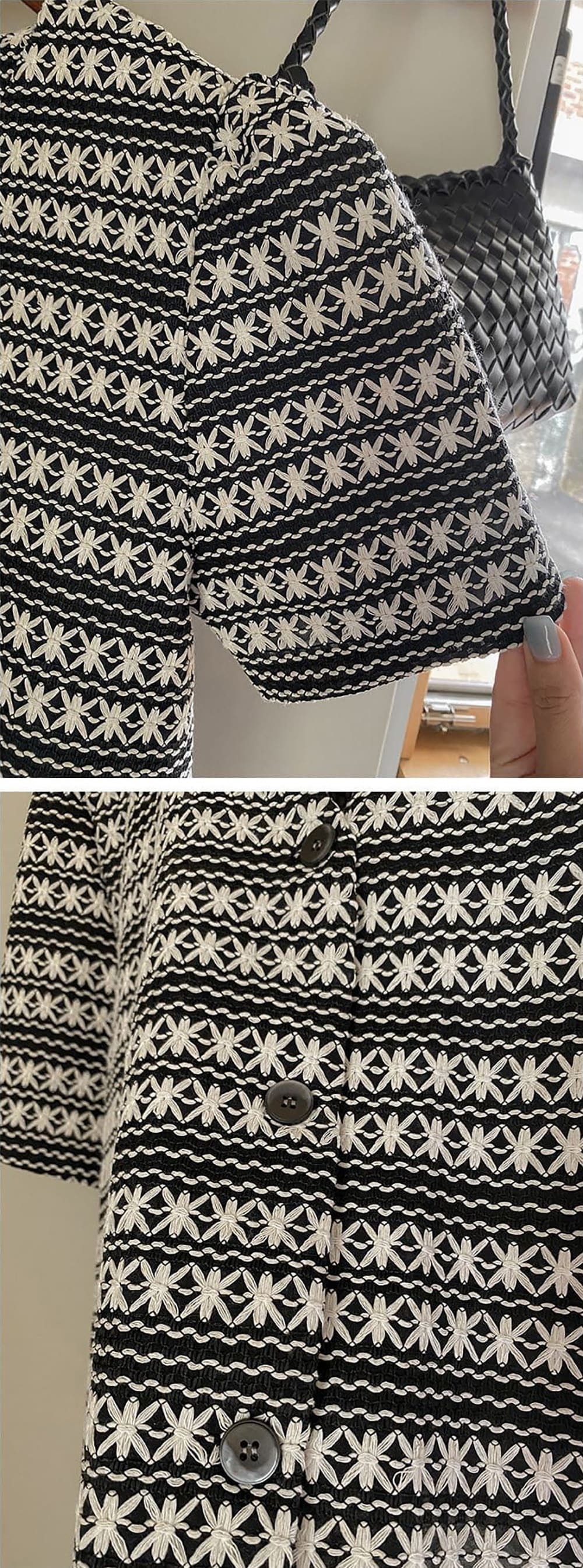 精緻刺繡短袖襯衫外套