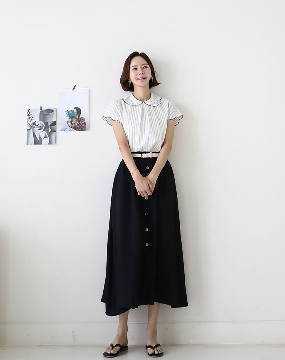 質感甜美條紋棉質襯衫