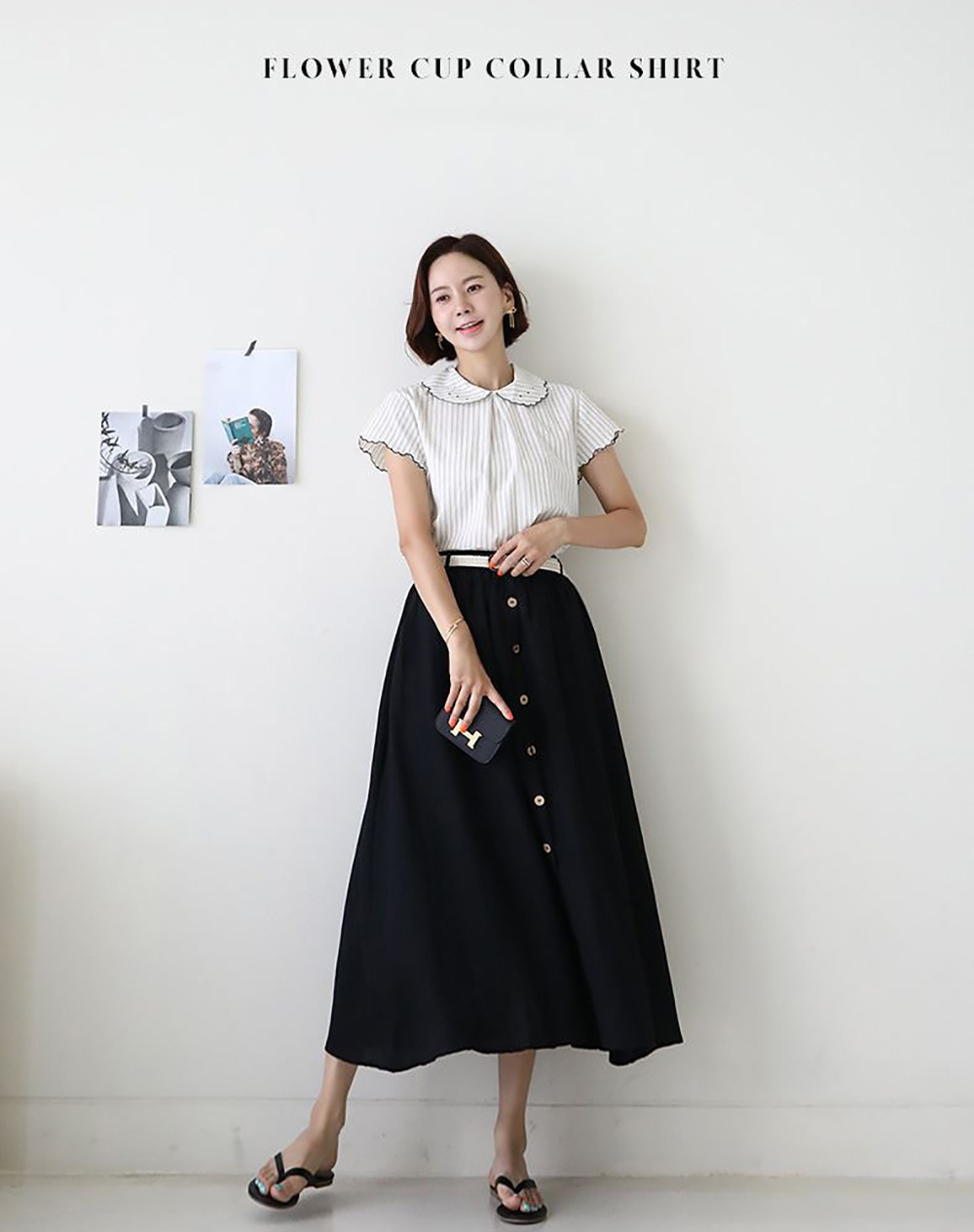 質感甜美條紋棉質襯衫