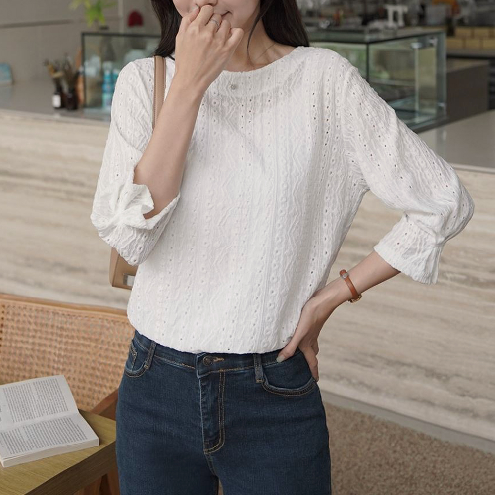 精緻蕾絲刺繡襯衫
