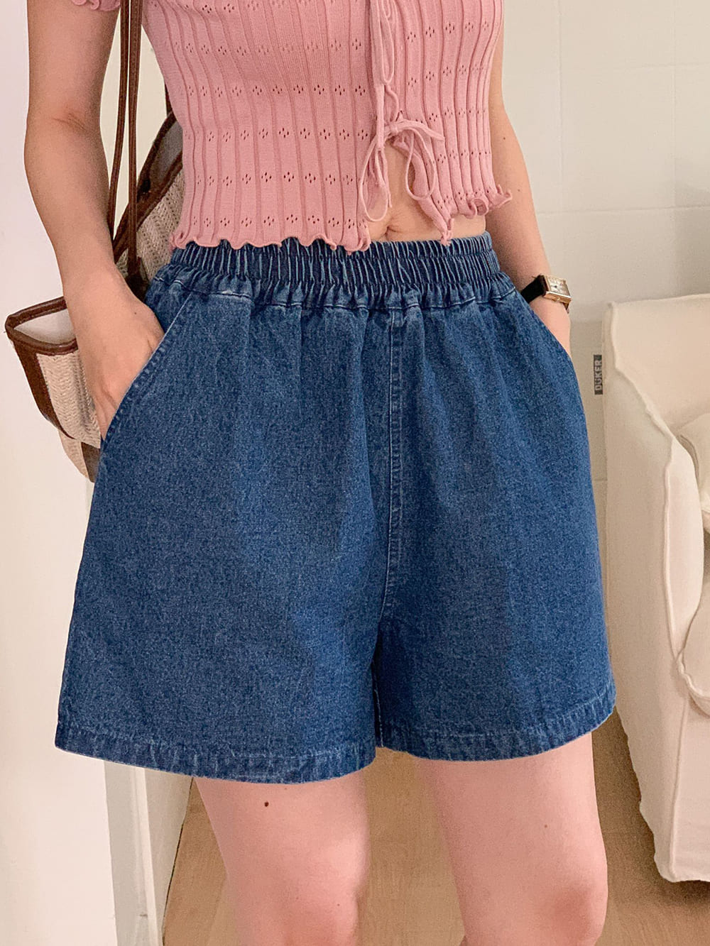 休閒純色百搭款短褲