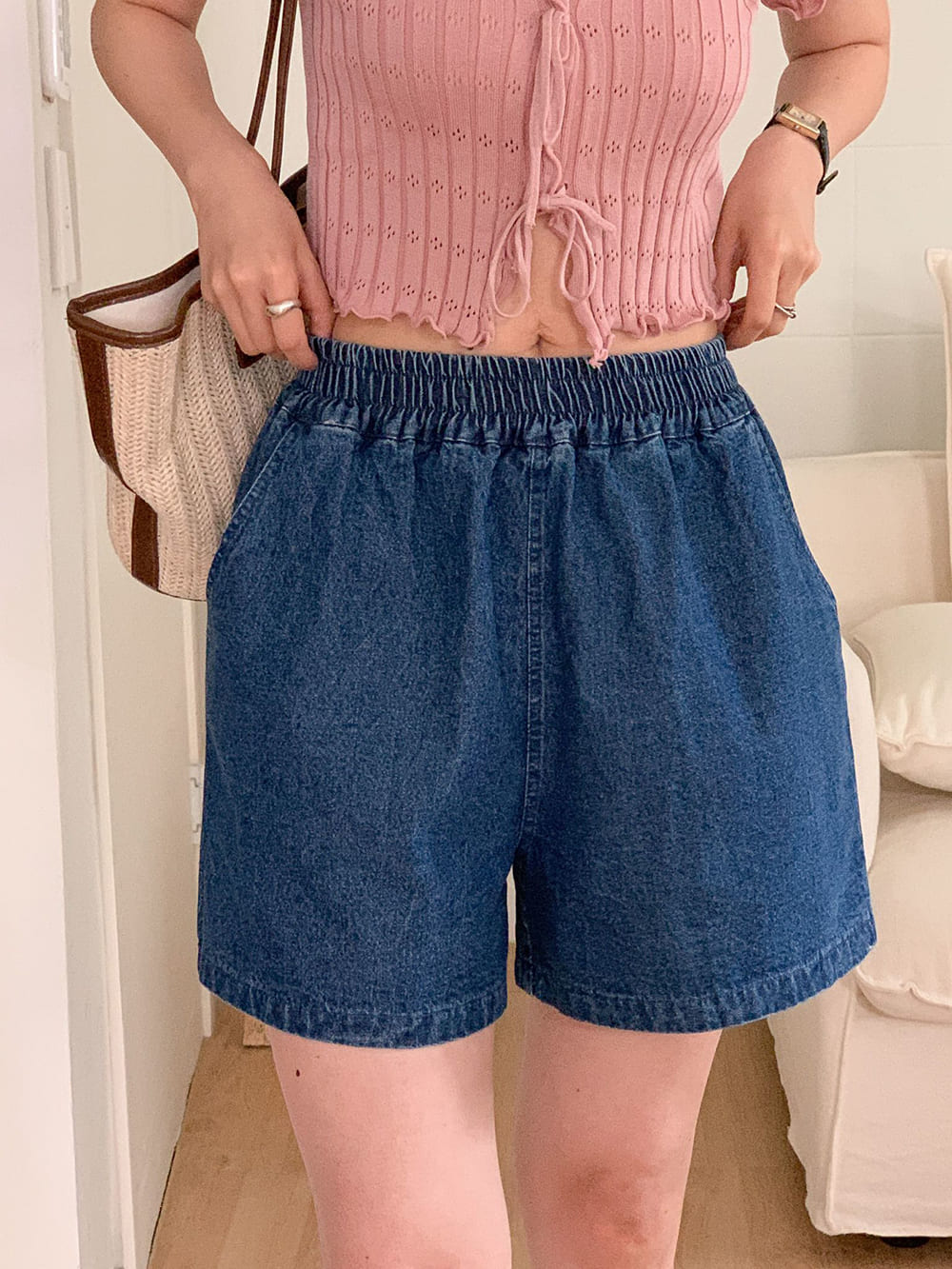 休閒純色百搭款短褲