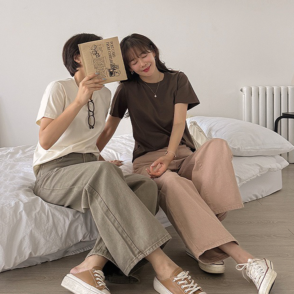 日常休閒棉質直筒褲