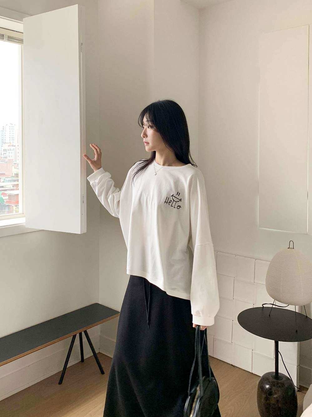 可愛英字印花寬版上衣