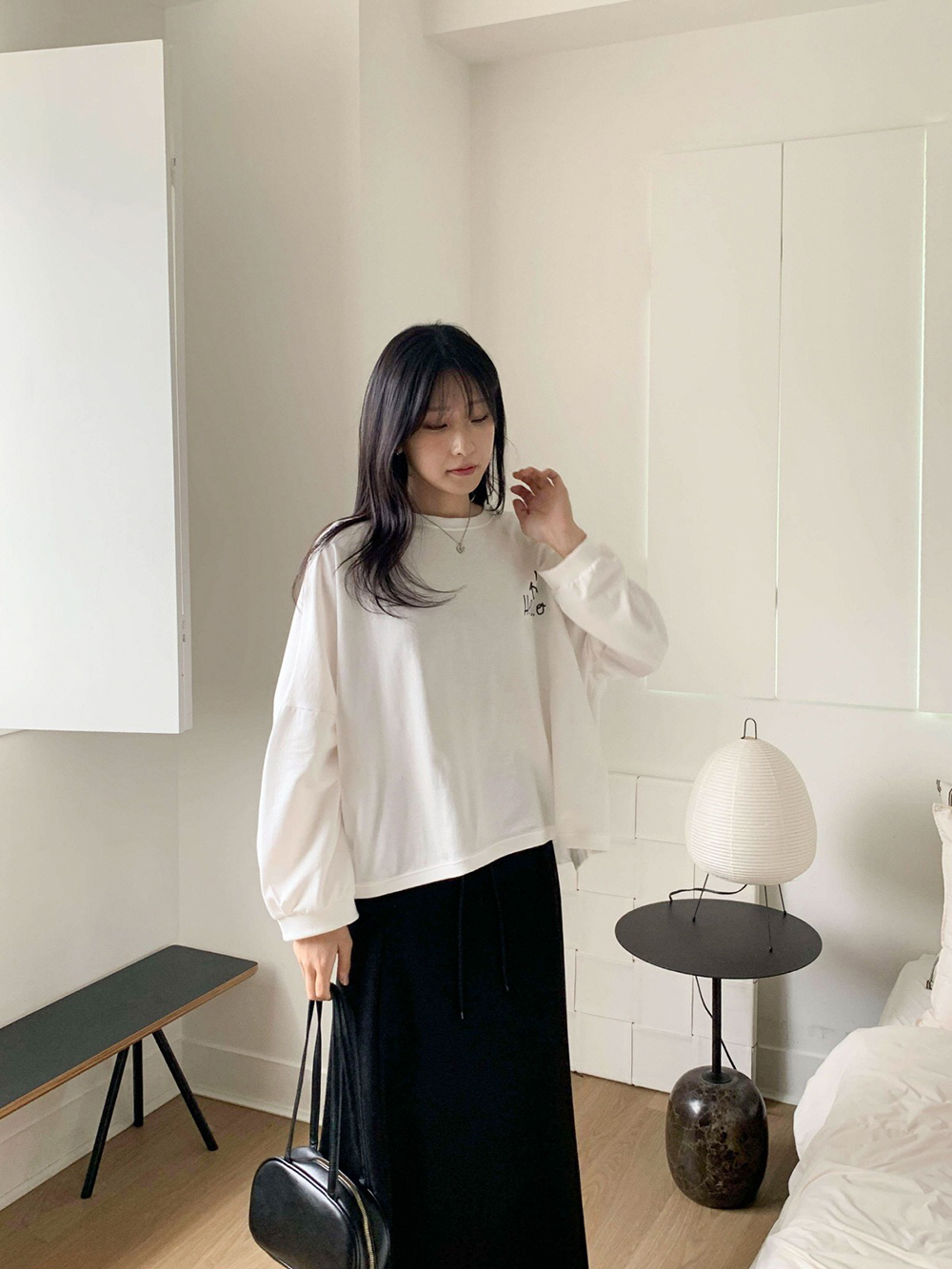 可愛英字印花寬版上衣