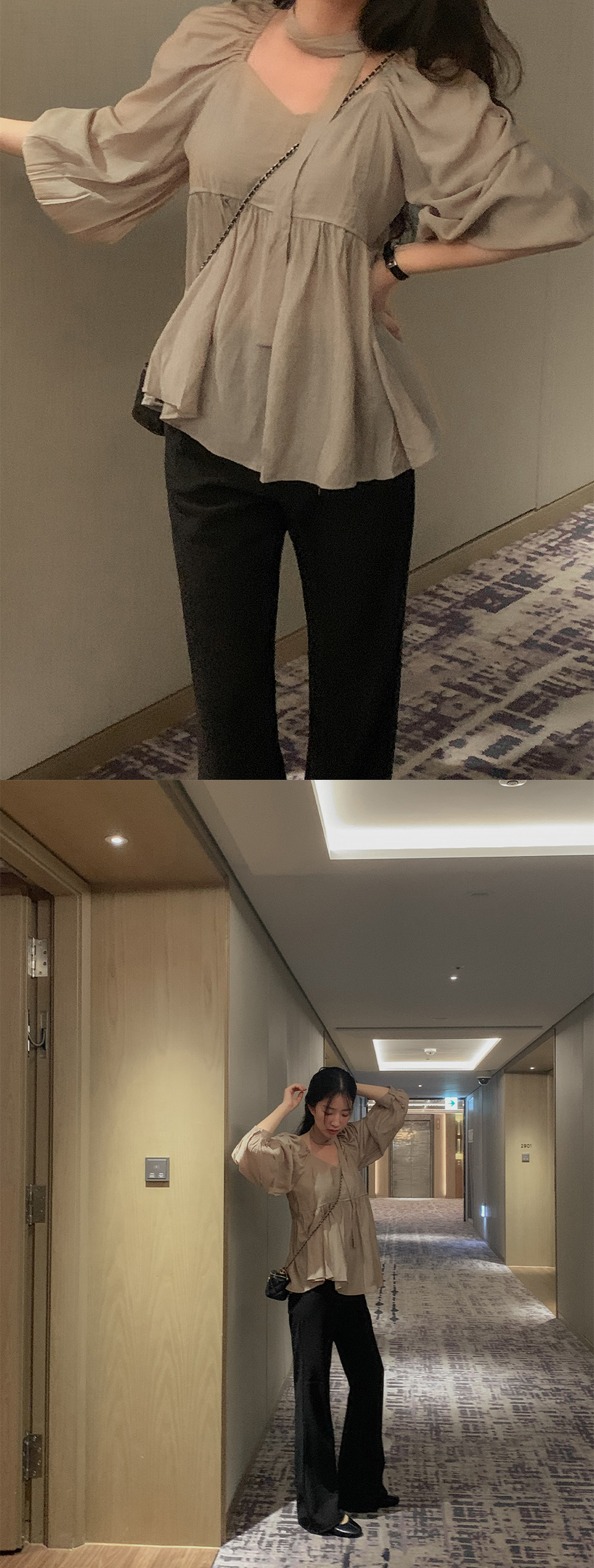 氣質V領荷葉邊襯衫