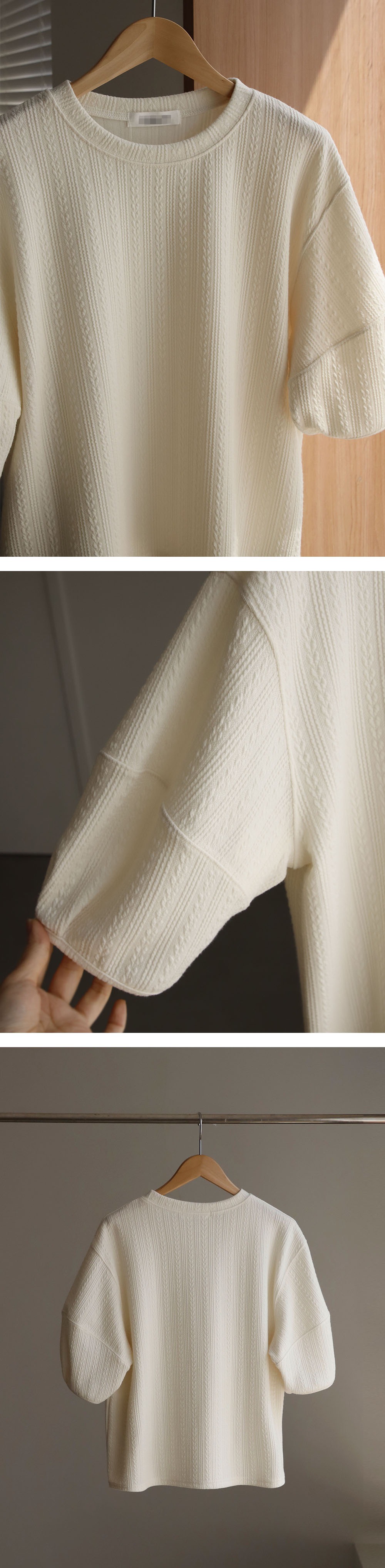 精緻心型圖案圓領上衣